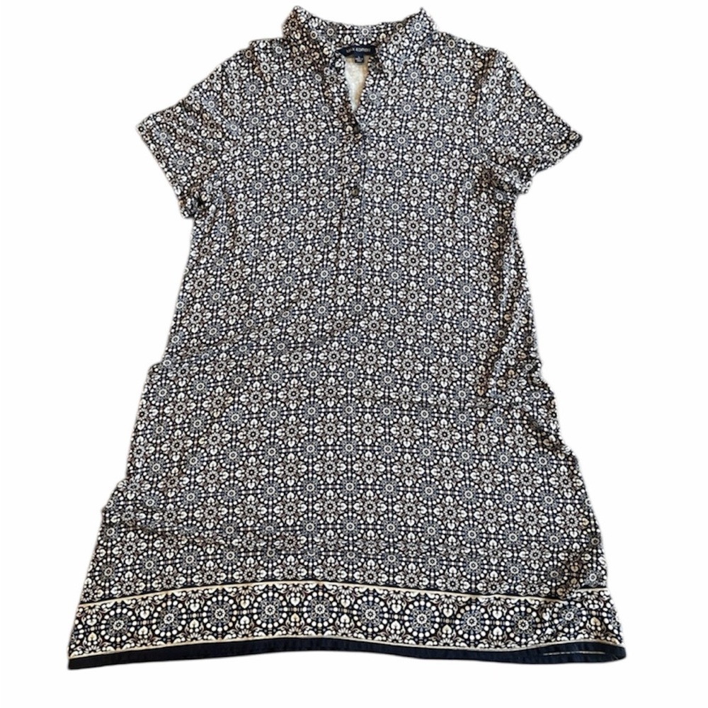Max Edition Navy Floral Print‎ Shirt Dress